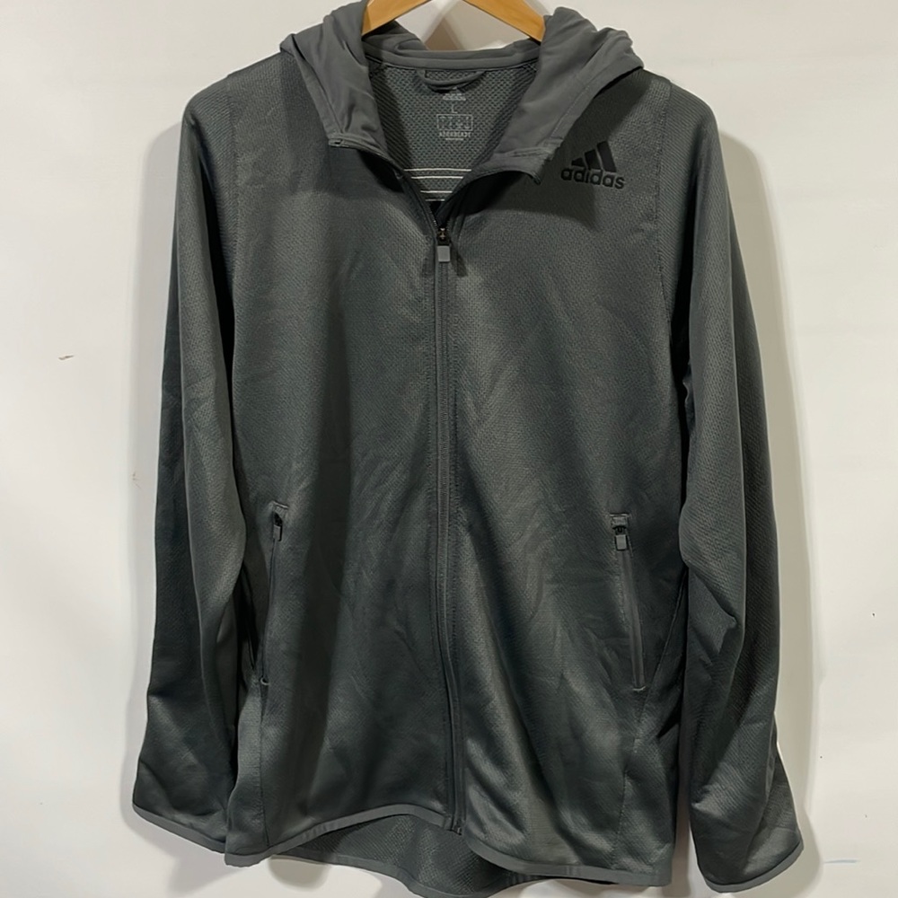 Adidas aeroready athletic full zip hoodie sweatshirt